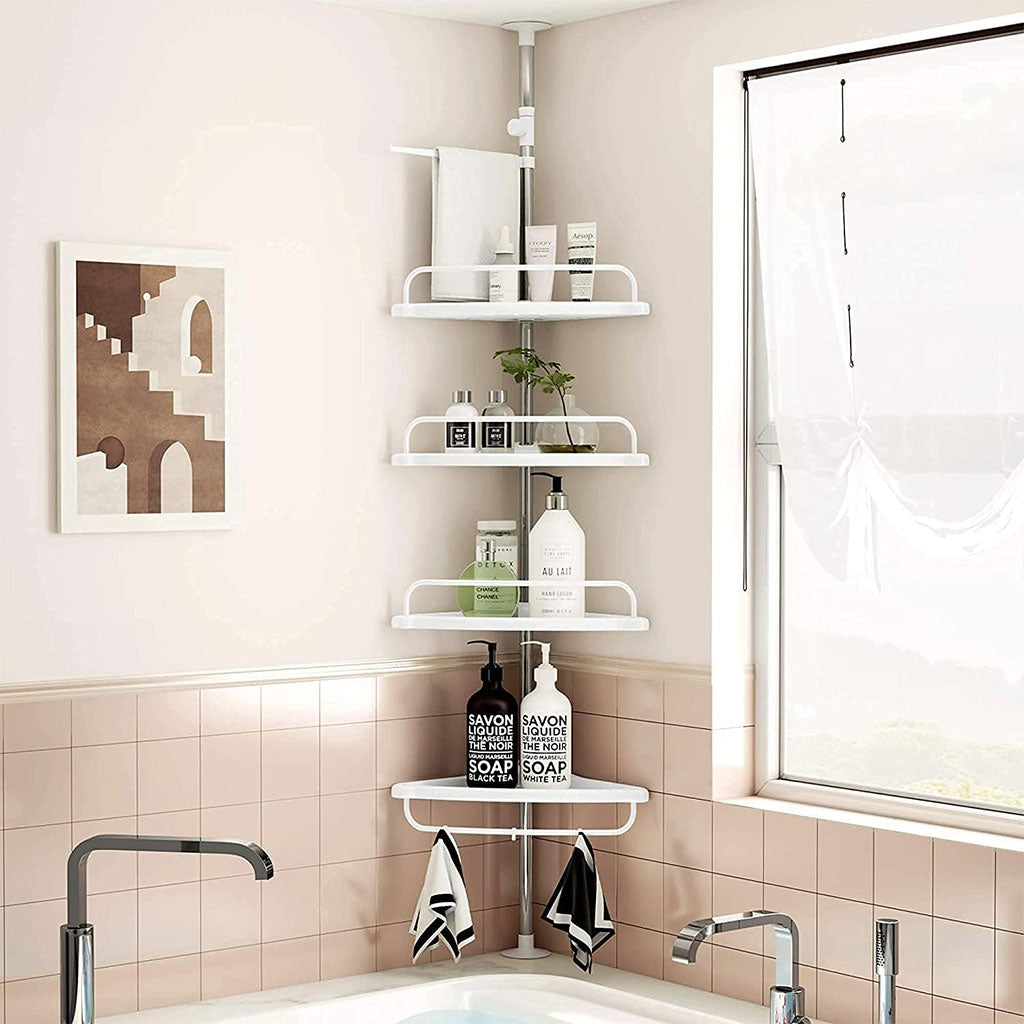 Étagère de douche d’angle à 4 niveaux réglable 320cm – رف حمام قابل للتعديل تنزوت