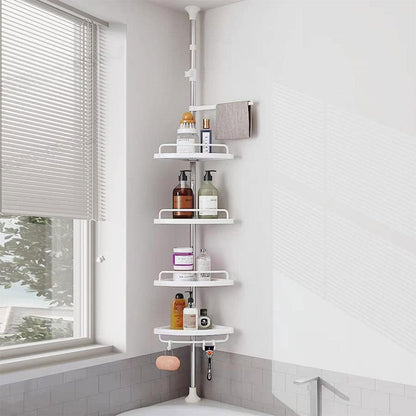 Étagère de douche d’angle à 4 niveaux réglable 260cm – رف حمام قابل للتعديل تنزوت