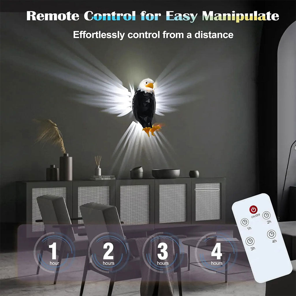 Applique murale LED en forme d’aigle à tête blanche Rechargeble avec Télécommande – مصباح ديكور على شكل نسر