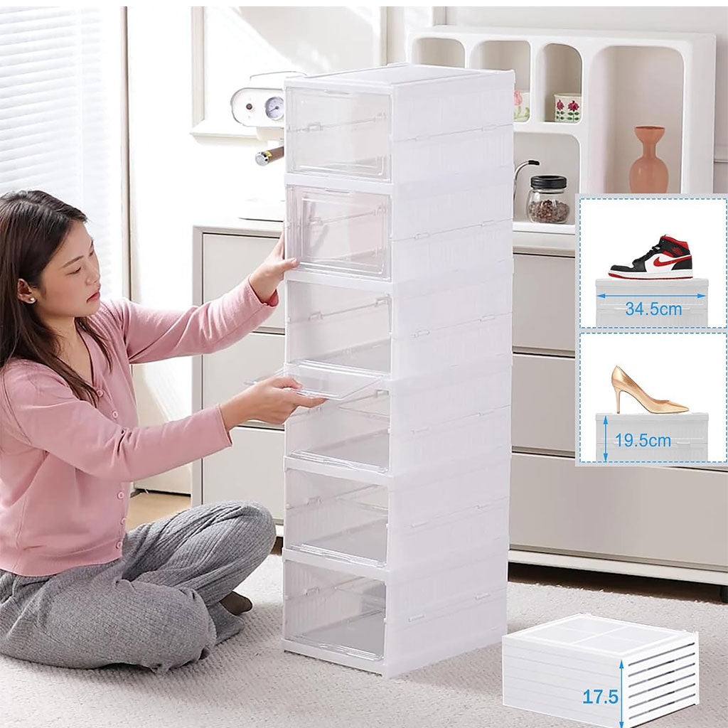 Étagère à chaussures pliable transparente à 6 niveaux facile à ranger – منظم أحذية قابل للطي وسهل التركيب