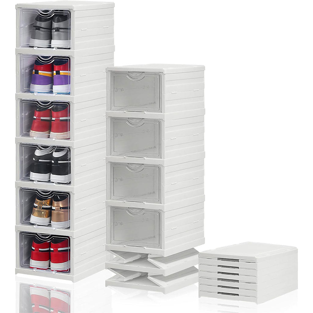 Étagère à chaussures pliable transparente à 6 niveaux facile à ranger – منظم أحذية قابل للطي وسهل التركيب