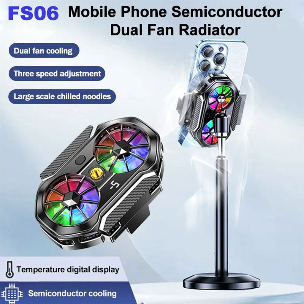 Refroidisseur de téléphone portable à double ventilateur FS06 – مبرد هواتف