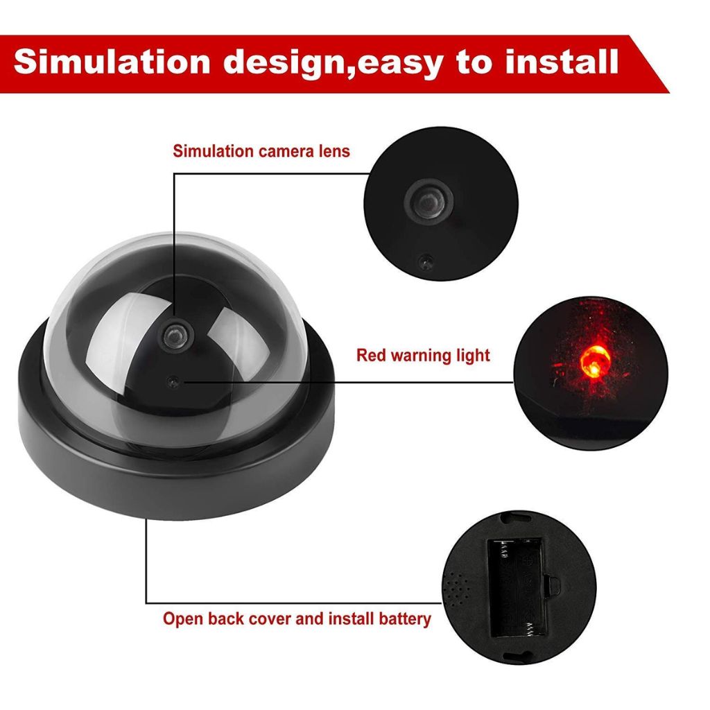 Caméra Factice de Surveillance Dôme avec LED Clignotante – كاميرا مراقبة وهمية مع ضوء