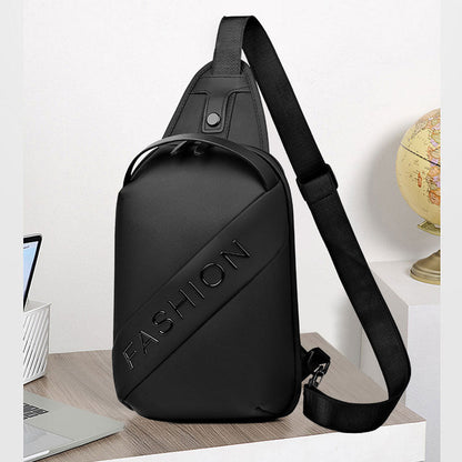 Fashion Black Sac de poitrine décontracté pour hommes avec bandoulière LX068 - Noir