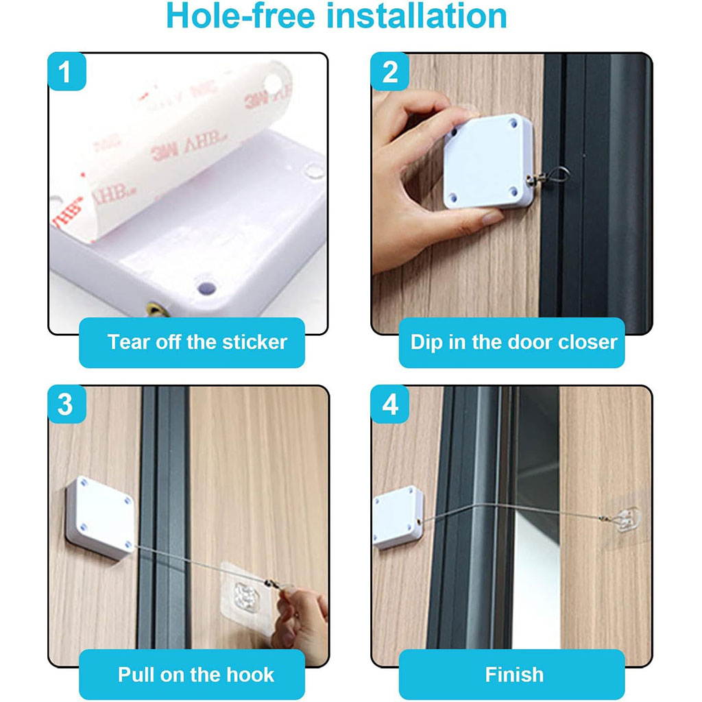 Ferme-porte automatique sans perforation – أداة غلق الباب أوتوماتكيا