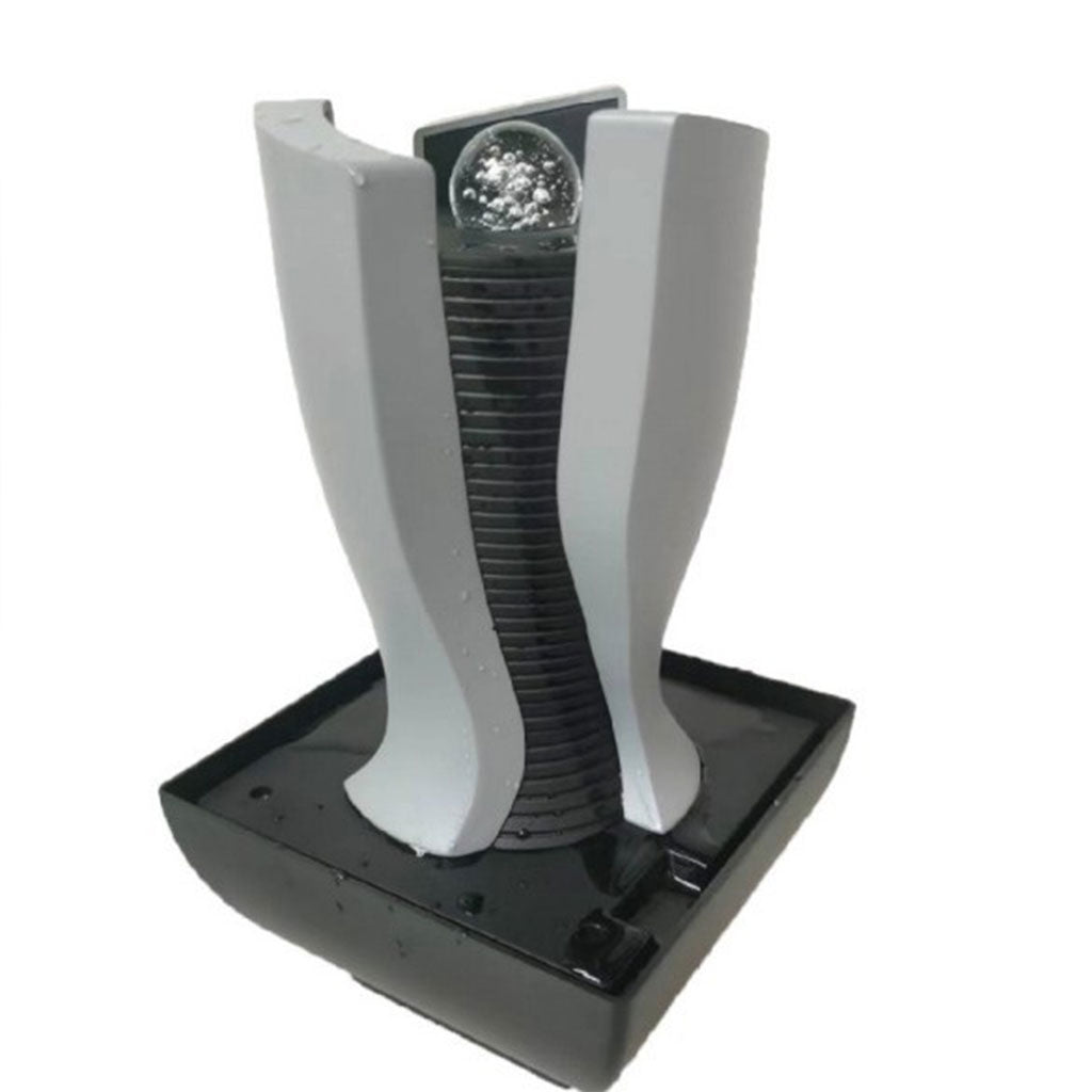 Fontaine à eau en forme de tour cascade avec boule de cristal et éclairage LED V6