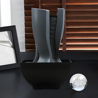 Fontaine à eau en forme de tour cascade avec boule de cristal et éclairage LED V6