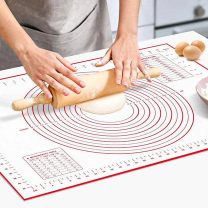 Tapis de pâtisserie en silicone avec graduations pour étaler la pâte – بساط تحضير الحلويات - تنزوت