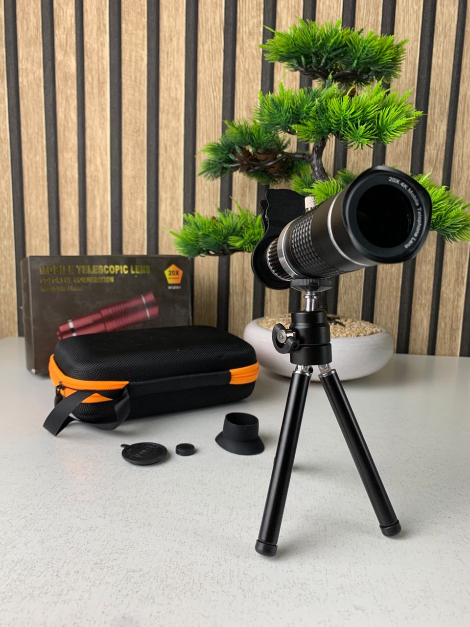 Téléobjectif pour smartphone à zoom optique 20x avec trépied