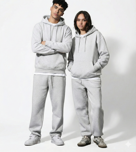 Ensemble 2 Pièces Hoodie + Pantalon Baggy Premium Unisexe Gris