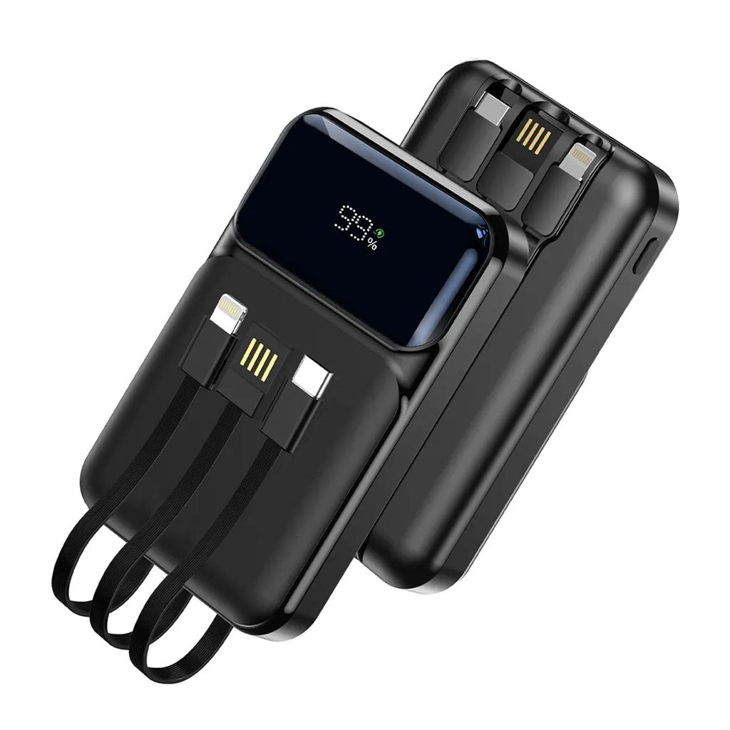 Power Bank Fast Charge Gevo 20000mAh avec Cable intégré LCD Screen – باور بانك سعة 20000ميلي أمبير مع كابلات شحن مدمجة