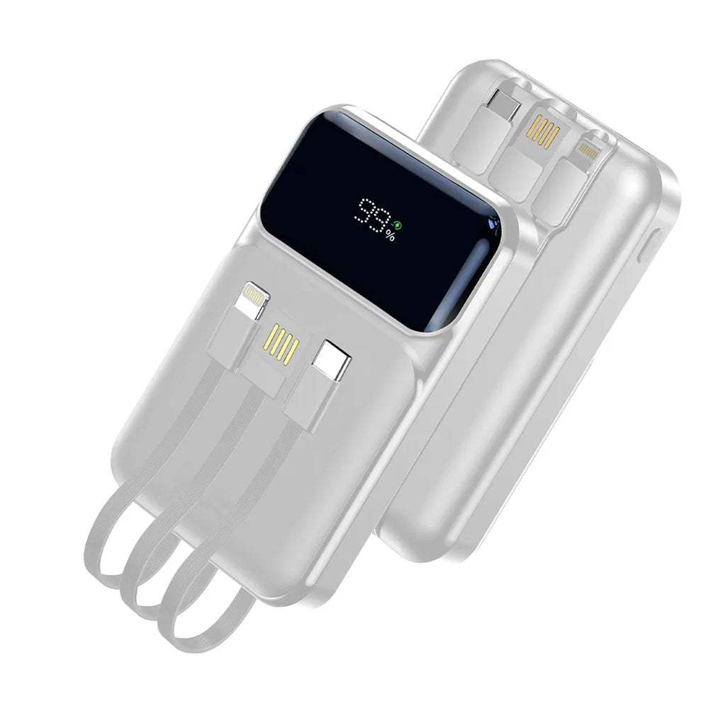 Power Bank Fast Charge Gevo 20000mAh avec Cable intégré LCD Screen – باور بانك سعة 20000ميلي أمبير مع كابلات شحن مدمجة
