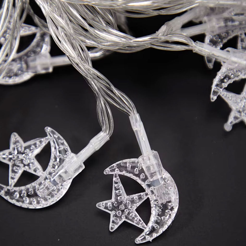 Guirlande Lumineuse LED Lune et Étoiles – سلسلة أضواء على شكل هلال ونجوم للزينة
