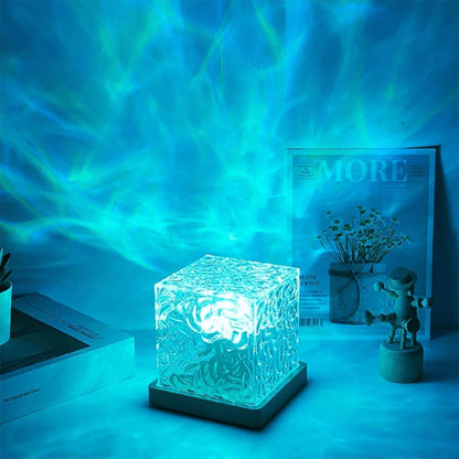 Lumière à motif d’eau dynamique USB Veilleuse Rotative