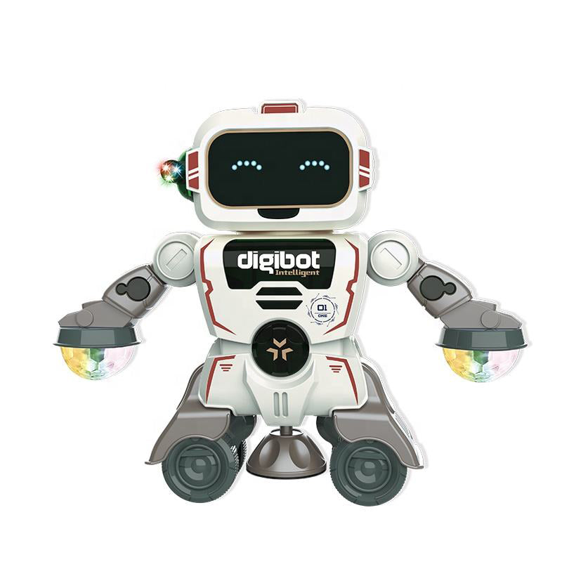 Robot jouets pour enfants de danse musical rotatif à 360 degrés avec lumières colorées