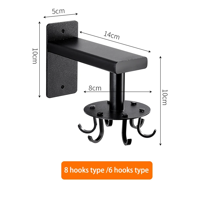 Pack 2 Support de rangement rotatif 360 a 8 crochets en acier inoxydable