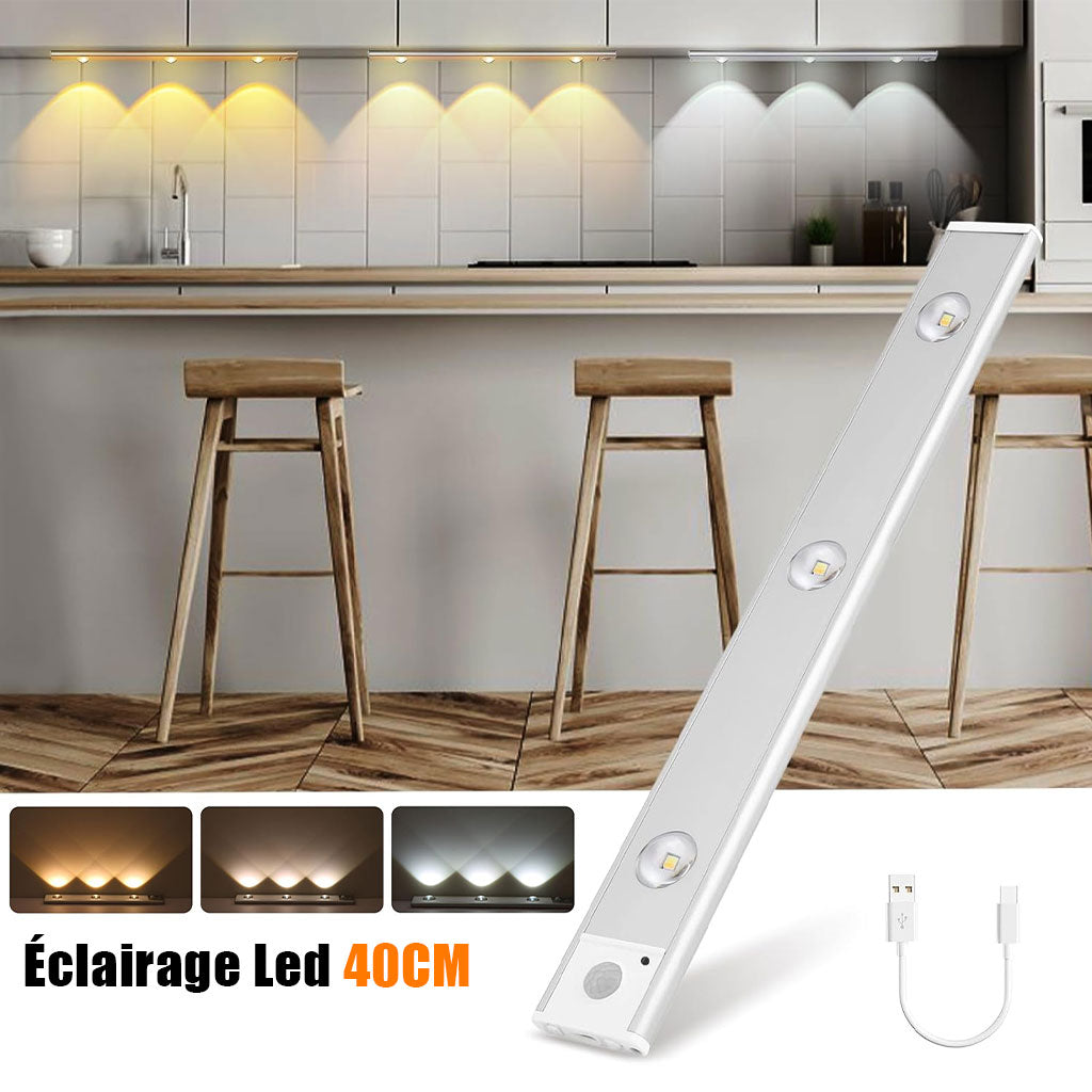 Lampe LED Rechargeable avec Détecteur De Mouvement Intérieur 3 Modes 40CM – مصباح مناطق ضيقة بعدة أوضاع - تنزوت