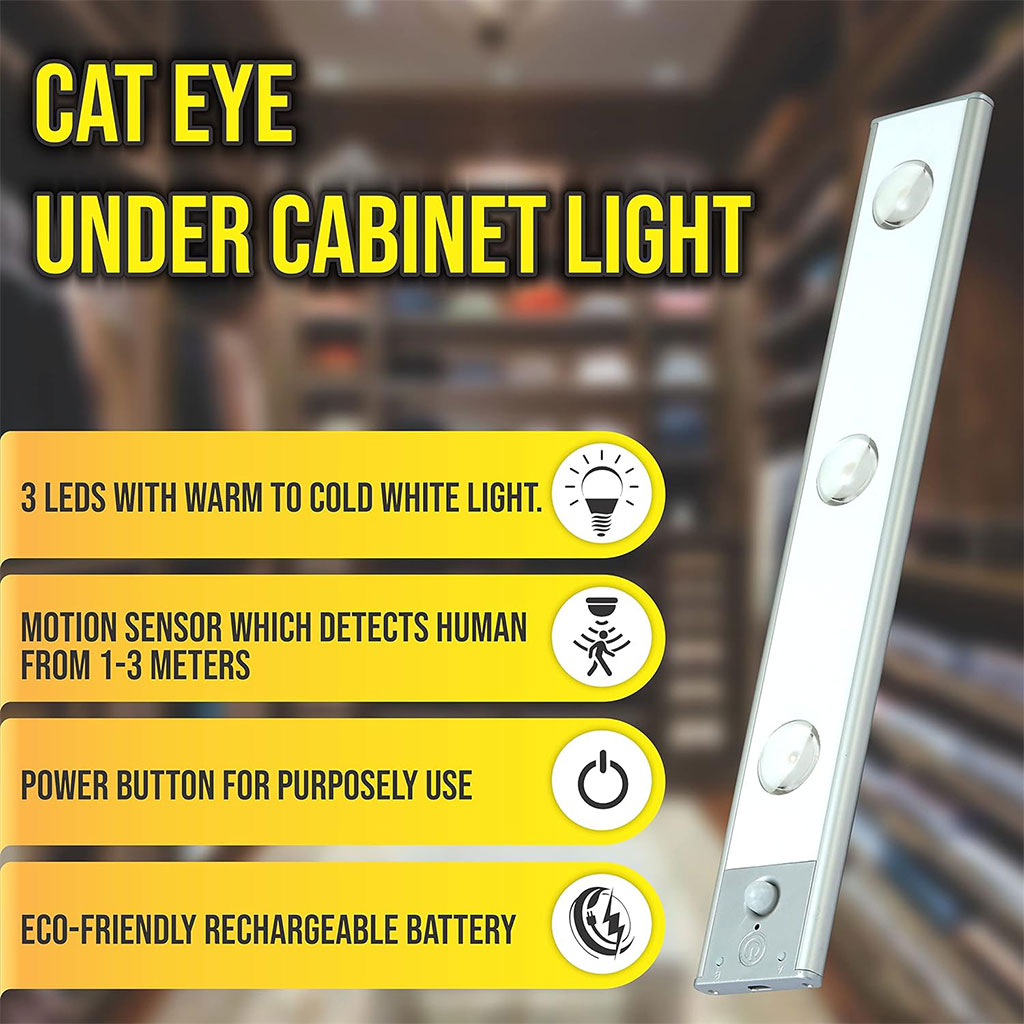 Lampe LED Rechargeable avec Détecteur De Mouvement Intérieur 3 Modes – مصباح مناطق ضيقة بعدة أوضاع تنزوت