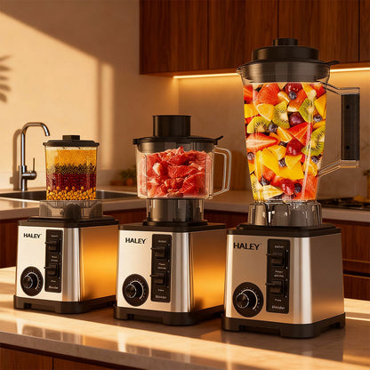 Blender Mixeur Electrique 3 En 1 Avec Mini Hachoir Et Moulin HALEY HY-2714 – خلاط كهربائي 3 في 1 مع مفرمة ومطحنة