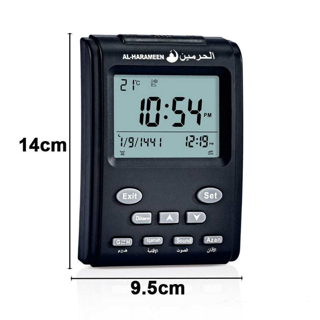 Al-Harameen Horloge Azan Réveils 1500 Villes Écran Numérique LCD