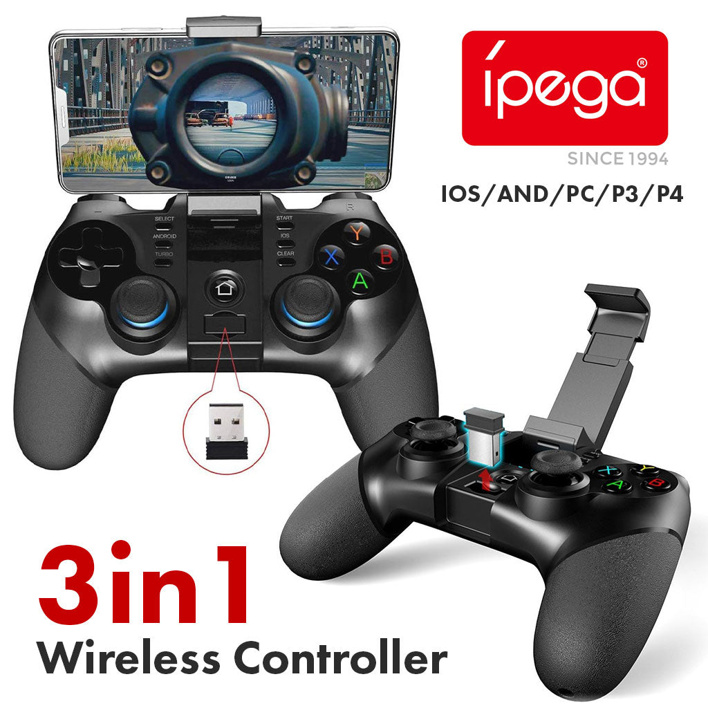 Manette de jeu sans fil IPEGA PG-9156 3en1 avec support téléphone – يد تحكم لاسلكية