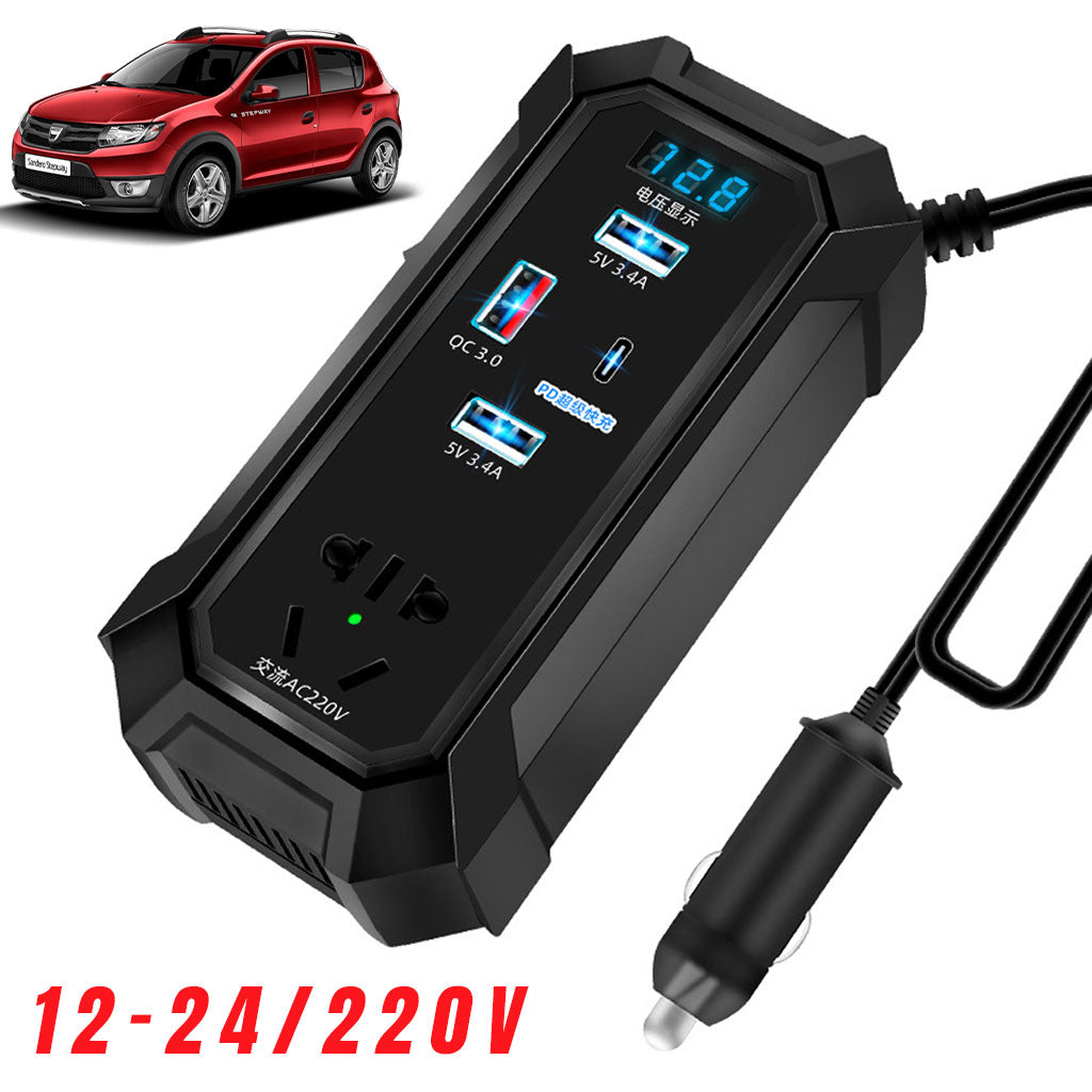 Inverter de voiture 12V 24V à 220V multiports super fast charge – محول التيار الكهربائي في السيارة