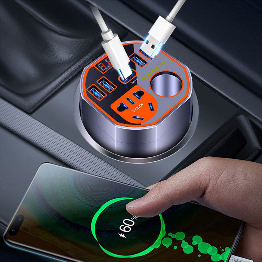 Convertisseur de Puissance pour Voiture 12V/24V vers DC220V Charge Rapide – محول التيار الكهربائي في السيارة