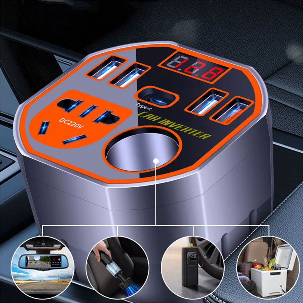 Convertisseur de Puissance pour Voiture 12V/24V vers DC220V Charge Rapide – محول التيار الكهربائي في السيارة