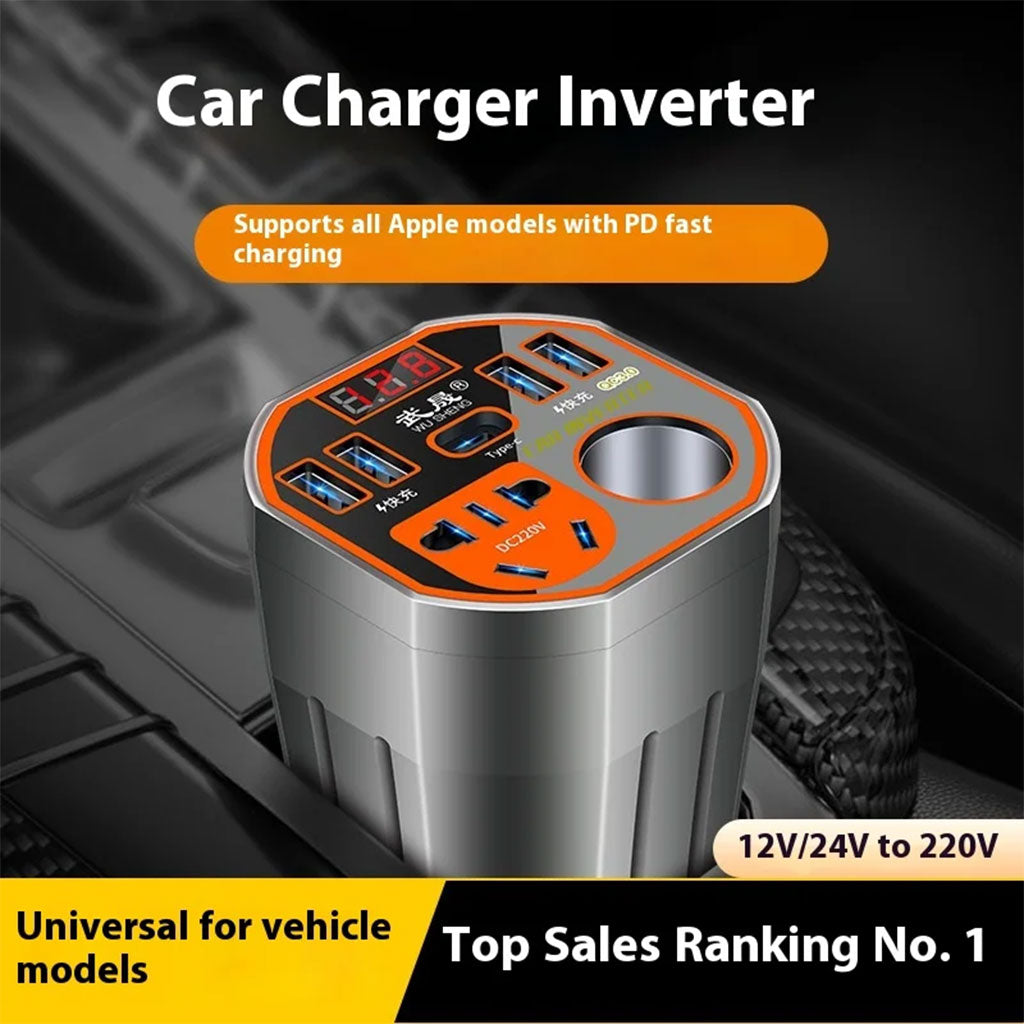 Convertisseur de Puissance pour Voiture 12V/24V vers DC220V Charge Rapide – محول التيار الكهربائي في السيارة