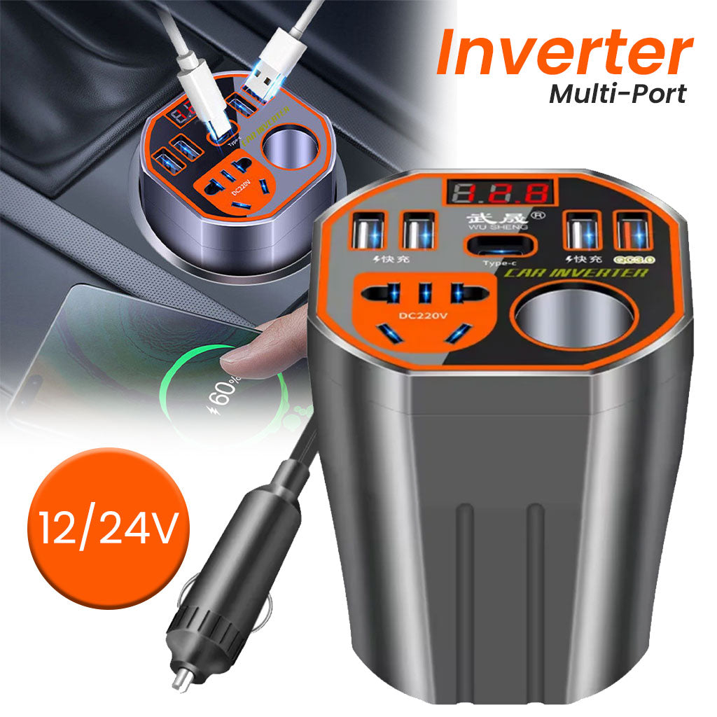 Convertisseur de Puissance pour Voiture 12V/24V vers DC220V Charge Rapide – محول التيار الكهربائي في السيارة