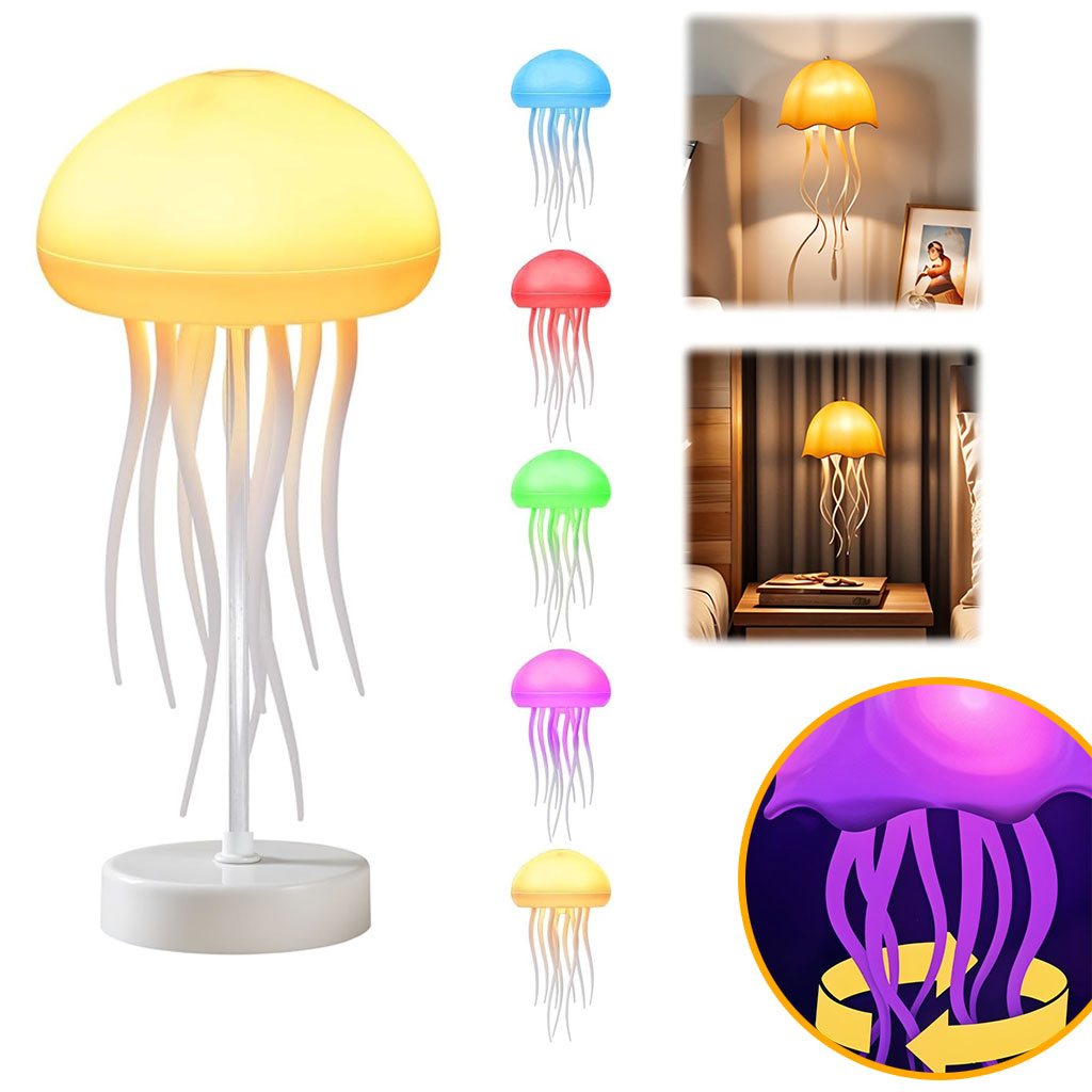 Lampe méduse RVB rechargeable avec capteur tactile et pieds dansants – مصباح ديكور على شكل قنديل تنزوت