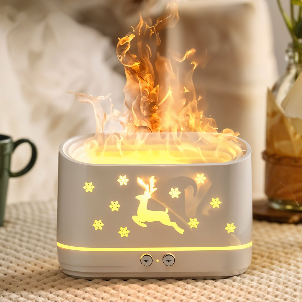 Humidificateur et Diffuseur d’Huiles Essentielles Effet Flamme LED 300ml – معطر جو على شكل ألسنة لهب - تنزوت