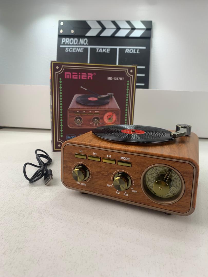 Haut Parleur et Radio tourne-disque vintage Bluetooth Sans Fil – مكبر صوت بلوتوث على شكل راديو
