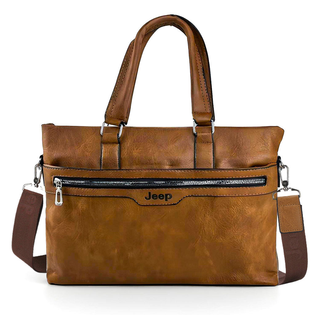Cartable Homme en Simili Cuir Design Élégant Jeep 180551-12 Noir – حقيبة جلدية لون أسود