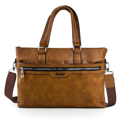 Cartable Homme en Simili Cuir Design Élégant Jeep 180551-12 Marron Clair – حقيبة جلدية لون بني فاتح تنزوت