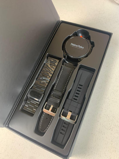 Smartwatch Haino Teko RW-61 avec écran AMOLED lampe de poche intégrée et 3 paires – ساعة ذكية أصلية