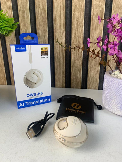 Écouteurs Bluetooth haute résolution Haino Teko OWS-H6 avec traduction IA – سماعات لاسلكية بخاصية الترجمة الفورية