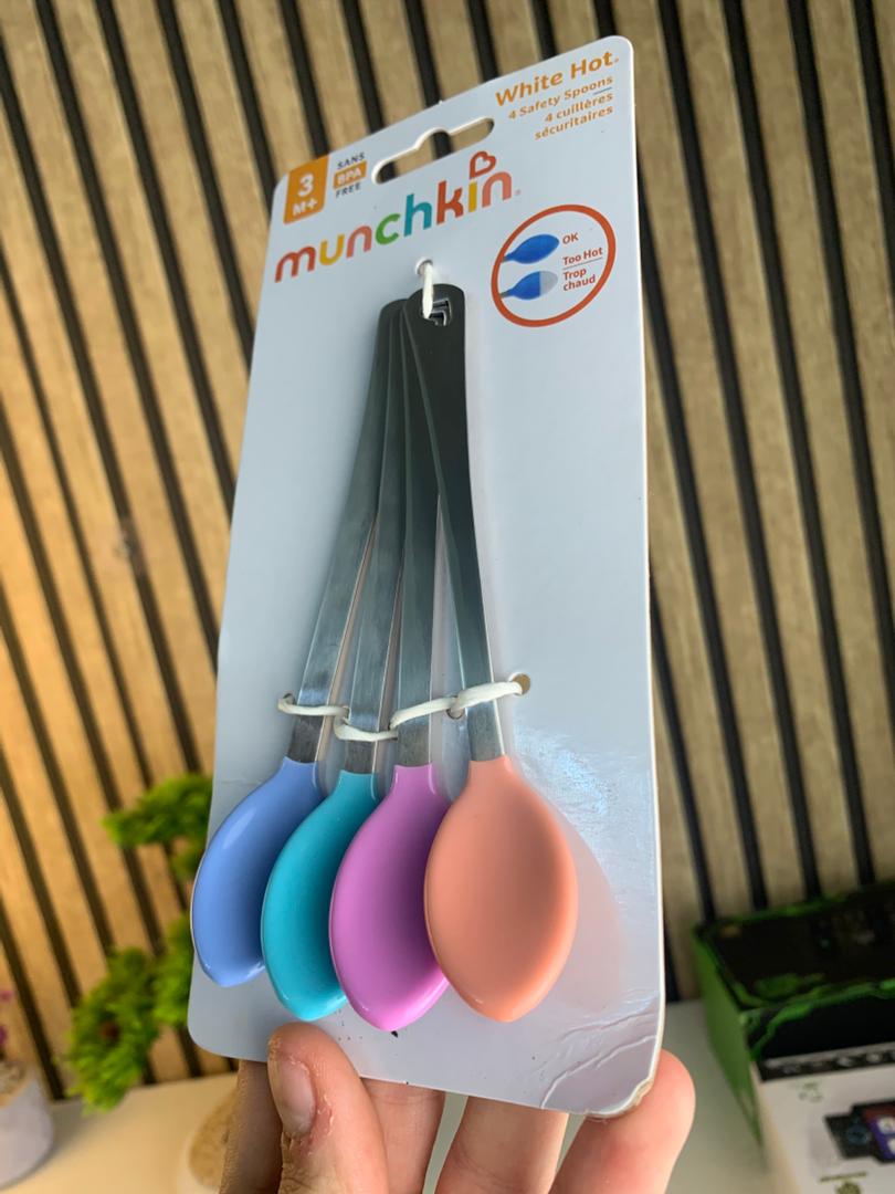 Pack 4Pcs Cuillère Bébé White Hot Thermosensible – طقم ملاعق لتغذية الأطفال مستشعرة للحرارة