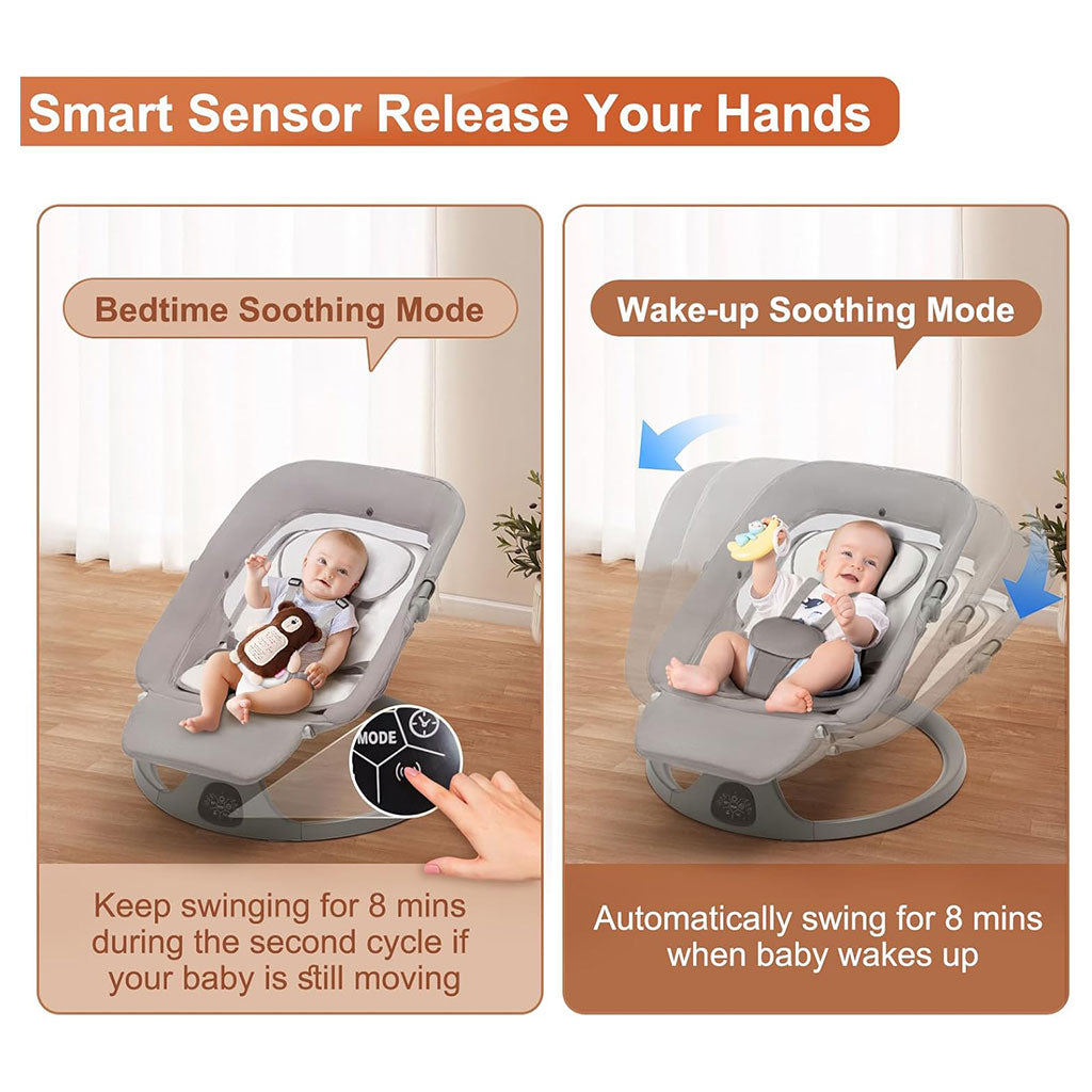 Balancelle et Berceuse Bébé Electrique avec 5 Vitesses de Balancement et Télécommande – سرير هزاز للأطفال