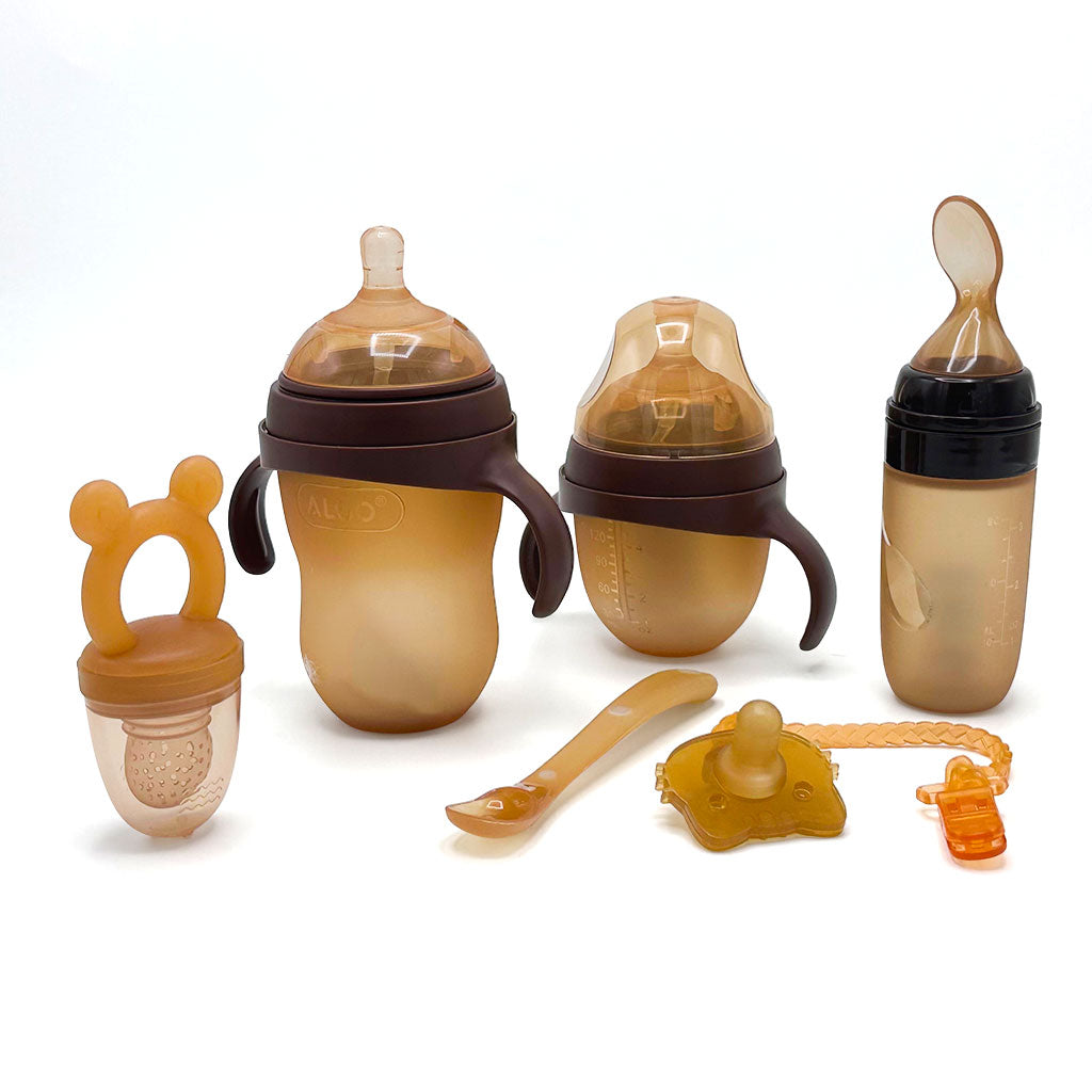 Ensemble pour bébé nouveau-né 6Pcs biberons en silicone sans BPA – طقم أدوات رضيع من السيليكون