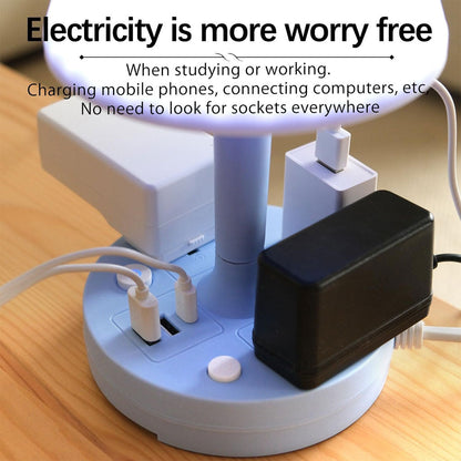 Lampe de table avec port USB à intensité variable 3 couleurs – مصباح ومقبس طاقة