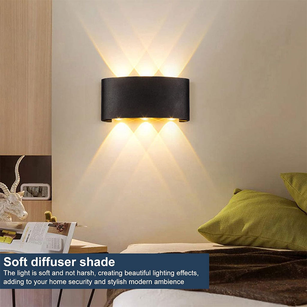 Applique Murale LED 6W D’Éclairage Extérieur 3 Lampes en PP