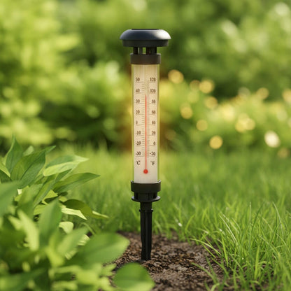 Lampe Solaire de Jardin avec Thermomètre Extérieur 2 Pièces - مصباح حديقة شمسي مع مقياس درجة الحرارة قطعتان