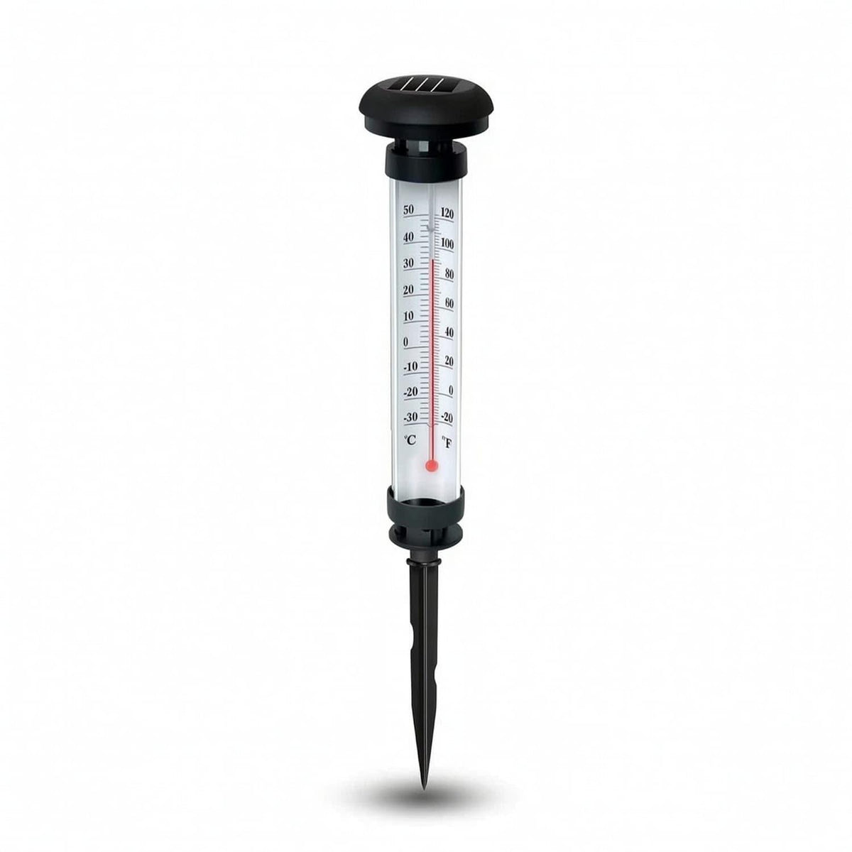 Lampe Solaire de Jardin avec Thermomètre Extérieur 2 Pièces - مصباح حديقة شمسي مع مقياس درجة الحرارة قطعتان