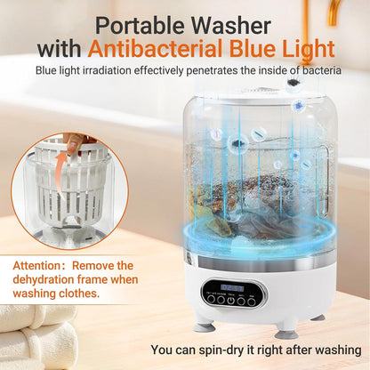 Machine à laver 3L Portable pour sous-vêtements avec lumière bleue – غسالة ملابس محمولة