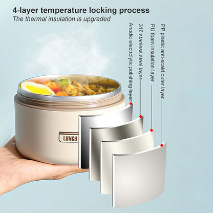 Lunch Box 4 étage avec Sac Isotherme Isolant – حافظة طعام حرارية 4 طبقات قابلة للاستخدام في الميكروويف تنزوت