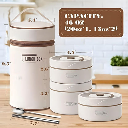 Lunch Box 3 étage avec Sac Isotherme Isolant – حافظة طعام حرارية 3 طبقات قابلة للاستخدام في الميكروويف تنزوت