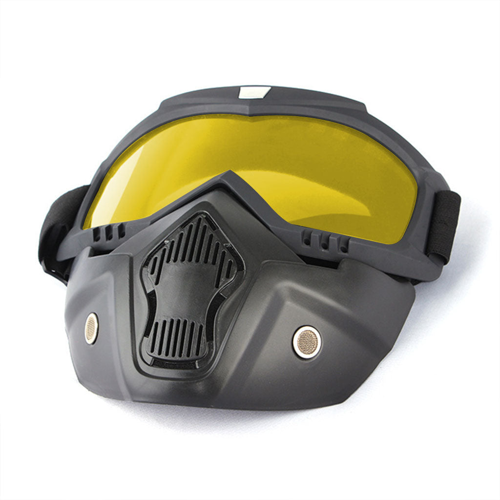 Casque Moto avec Lunettes Amovibles Coloré Anti-Bouée