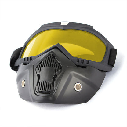 Casque Moto avec Lunettes Amovibles Coloré Anti-Bouée