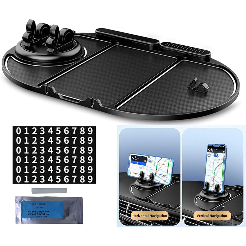 Tapis De Téléphone Antidérapant pour Voiture 6en1 Rotation à 360° – منظم أغراض في سيارة